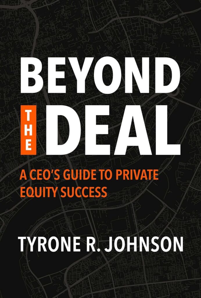 Book cover for 'Beyond the Deal' with bold white title, orange subtitle, and author Tyrone R. Johnson on a dark city-map background.